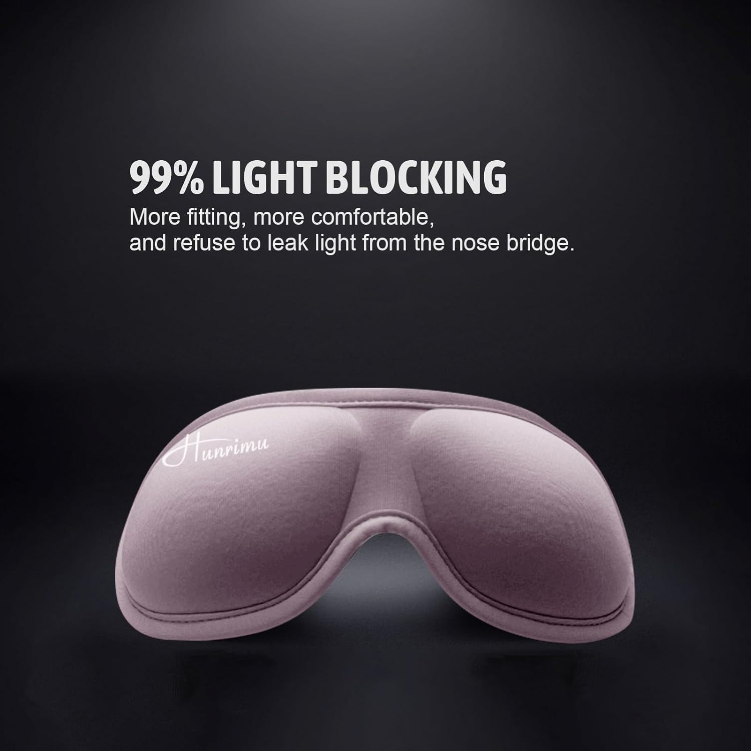 Hunrimu Máscara de ojos para dormir para mujeres y hombres, cubiertas de ojos para dormir, máscara de sueño 3D para viajes, yoga y siesta (rosa)