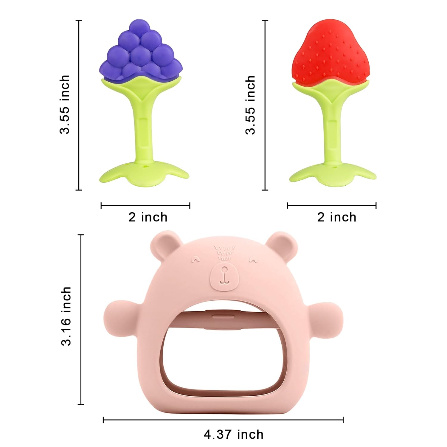 Juguetes de dentición para bebés, juego de 3 mordedores para 3-6 meses y 6 a 12 meses, esenciales para bebés, juguetes para bebés, juguetes