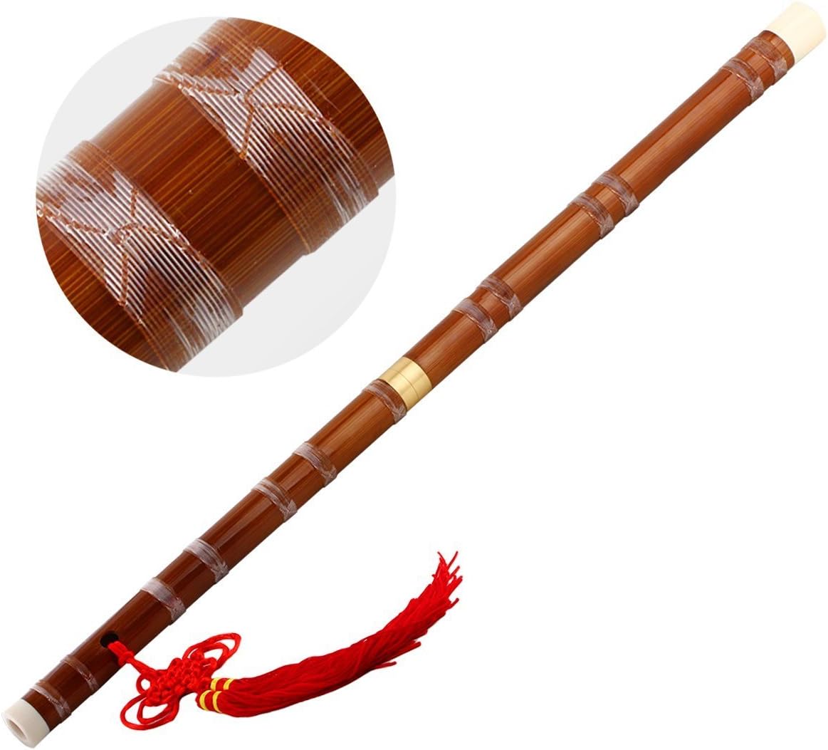 Instrumento musical chino hecho a mano tradicional flauta de bambú Dizi en clave D 1 unids