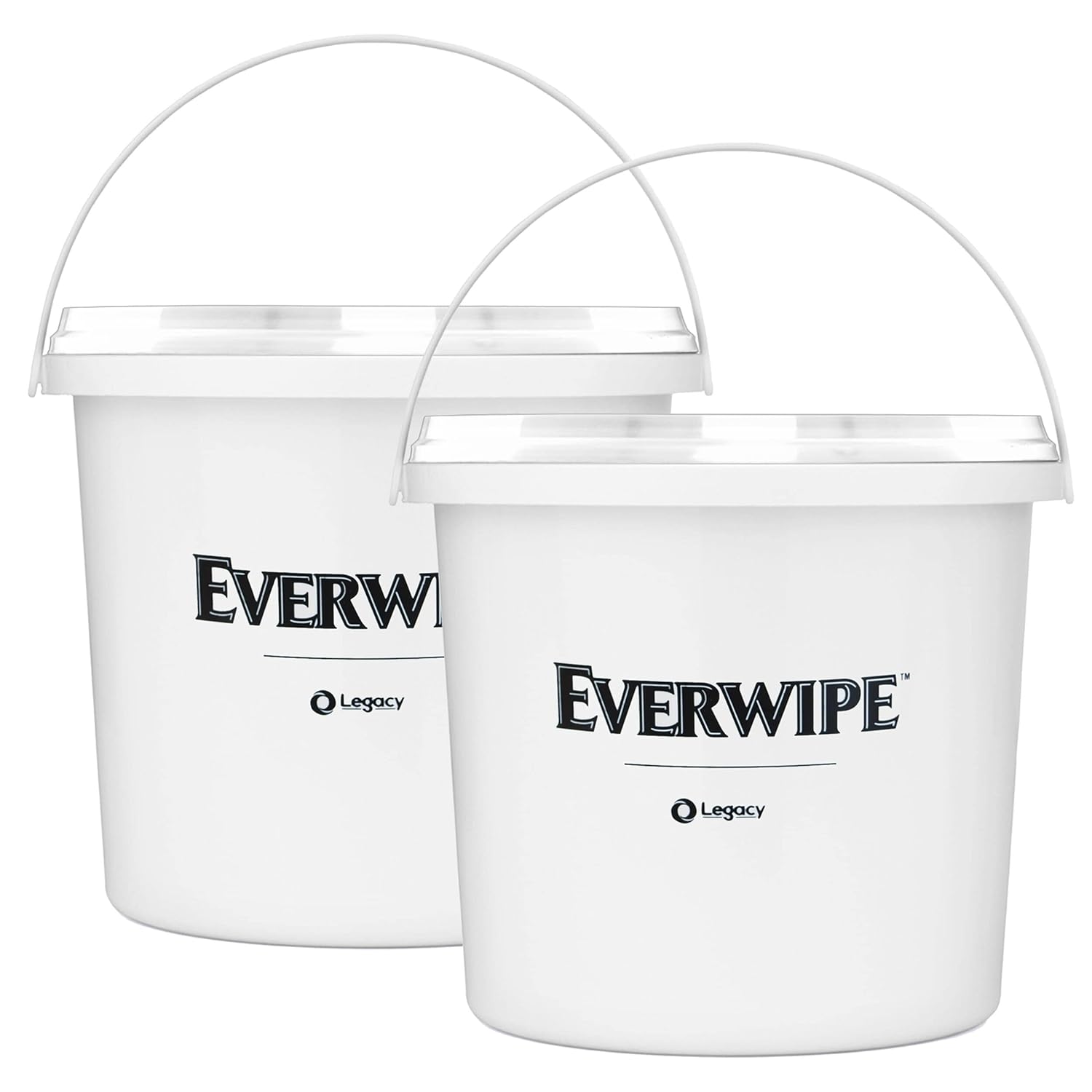 Everwipe – Cubetas móviles para toallitas húmedas blancas, resellables, compatibles con Everwipe Wipes Roll, 2 cubos, 192811 (10-BKT-2)