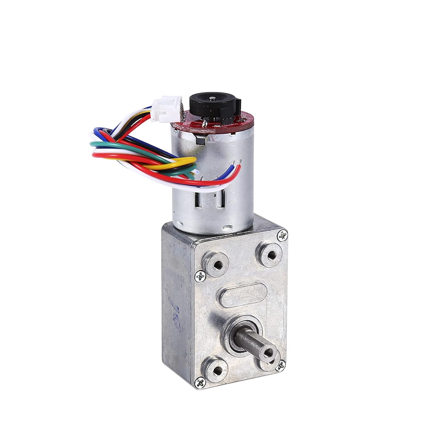 Motor de reducción de engranajes, DC 12 V de alto par engranaje helicoidal caja de engranajes helicoidales con codificador fuerte autobloqueo (10RPM)