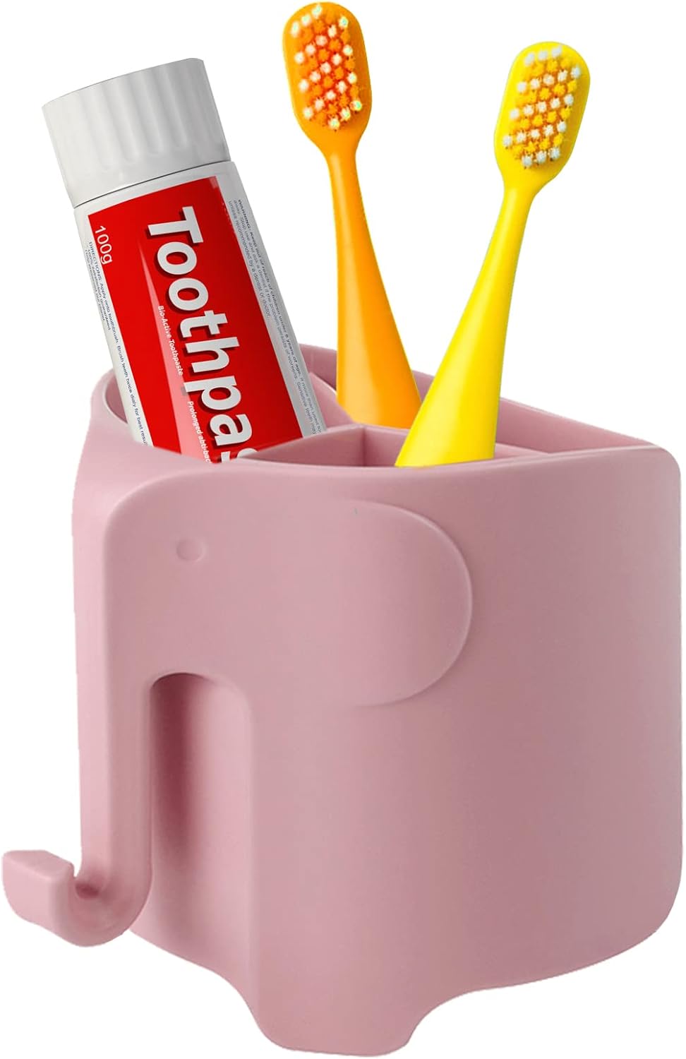 RyanLemon Soporte para cepillo de dientes de elefante para niños, con ventosa eléctrica para cepillo de dientes y pasta de dientes para niños