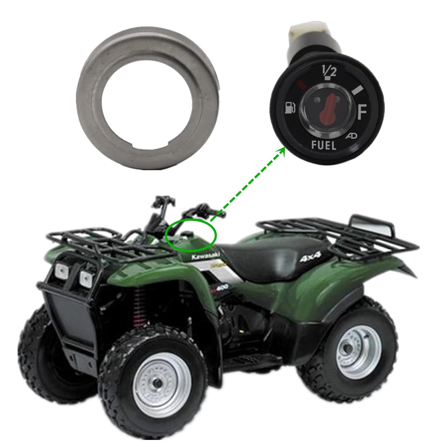Medidor de nivel del tanque de gasolina de combustible para Kawasaki Bayou 220 250 300 400 1988 1999 2000 2001 2002 2003 2004 2005 2006 2007 2008