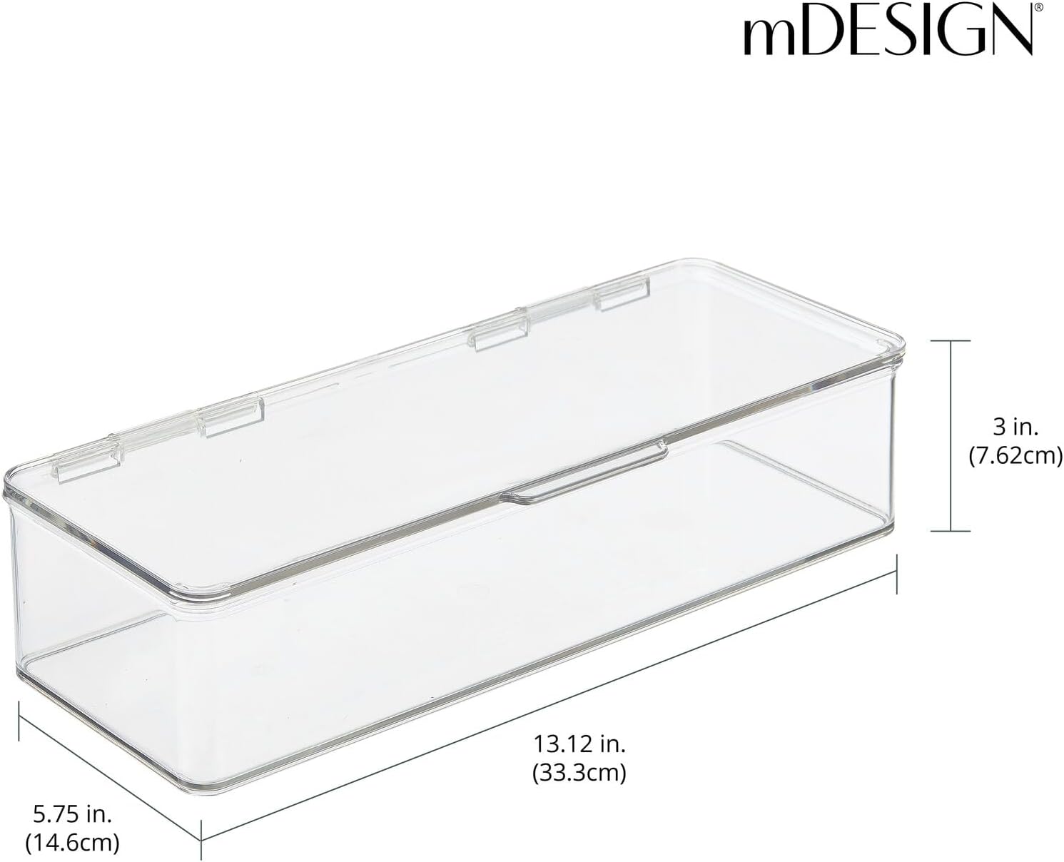 mDesign Contenedor organizador largo de plástico con tapa con bisagras, capacidad para juguetes pequeños, bloques de construcción, rompecabezas y