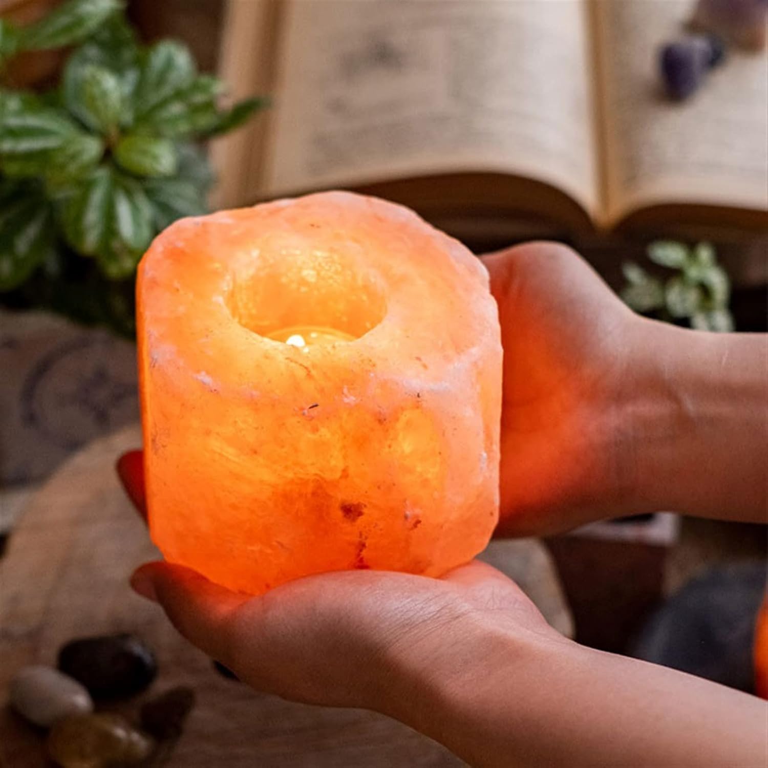 Candlestick Holders Table Center Decoration Fashion Candle Holder Rose Mineral Salt Wax Candlestick Ornament Gift Home Candle Holders