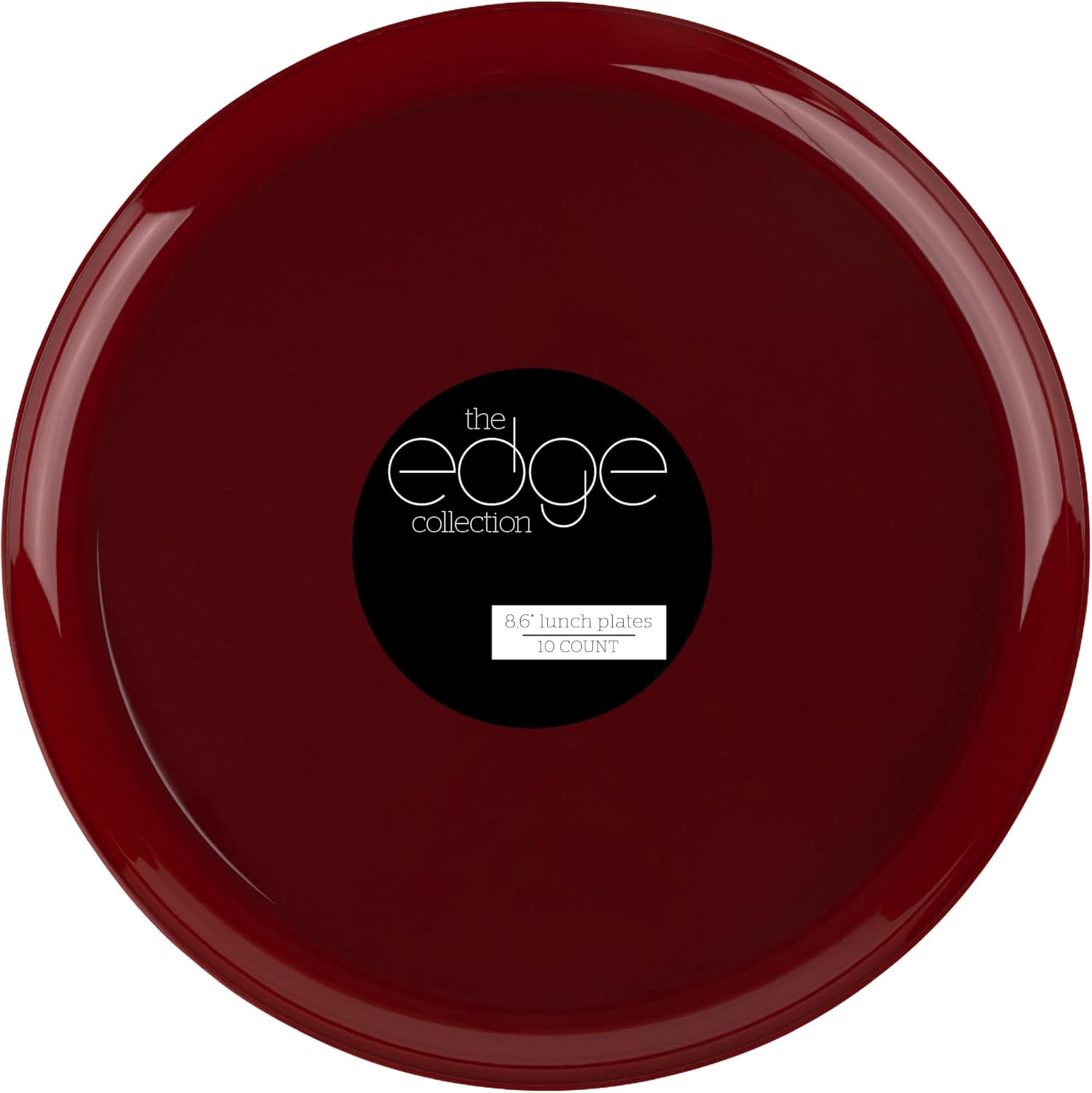 PARTY BARGAINS Platos desechables de color rojo arándano de 8.6 pulgadas, paquete de 20, platos de vajilla de plástico resistente colección de bordes