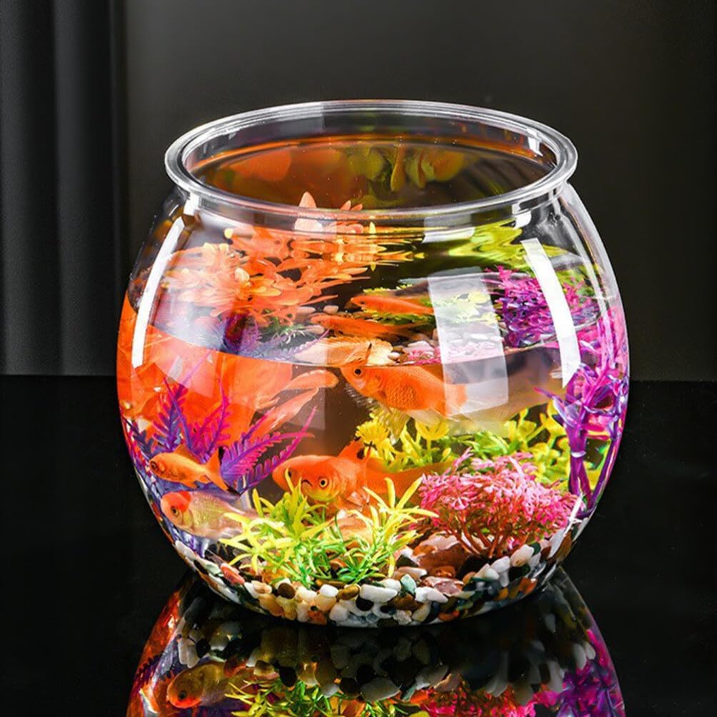 Didiseaon Cuenco de pescado de plástico acuario tanque de peces pequeño pecera de plástico Ivy cuencos para centros de mesa de dulces, suministros