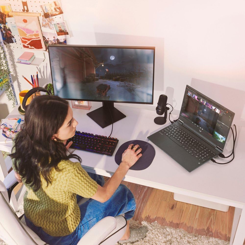 HP Portátil para juegos Victus FHD 144Hz de 15.6 pulgadas, AMD Ryzen 5 7535HS, 32 GB DDR5 RAM, SSD NVMe de 1 TB, NVIDIA GeForce RTX 2050, teclado