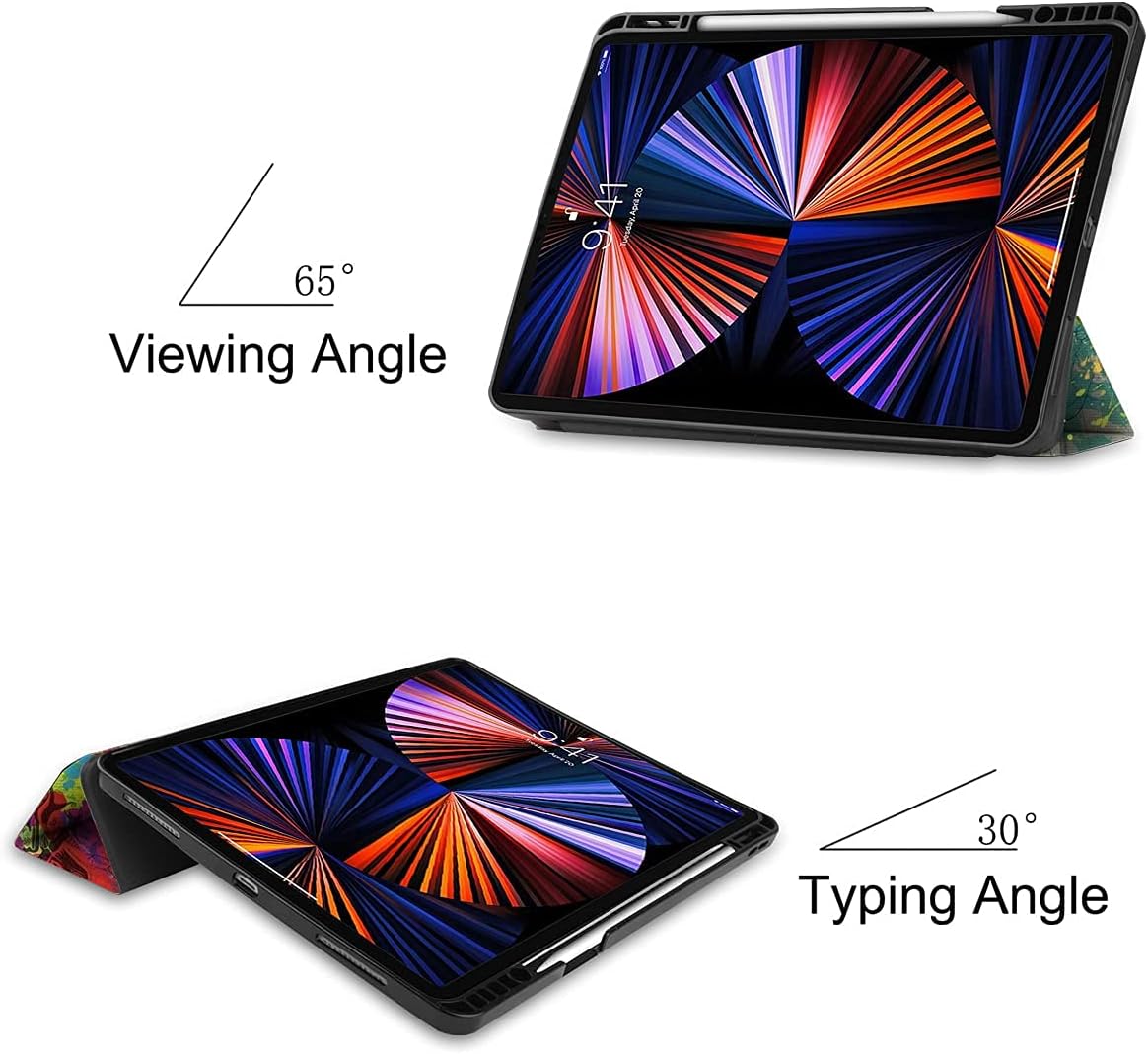 MEEgoodo Funda para iPad Pro M2 12.9 de 65433 generación 2022 2021 2020 2018 con soporte para lápices, fundas ligeras para tabletas con carcasa