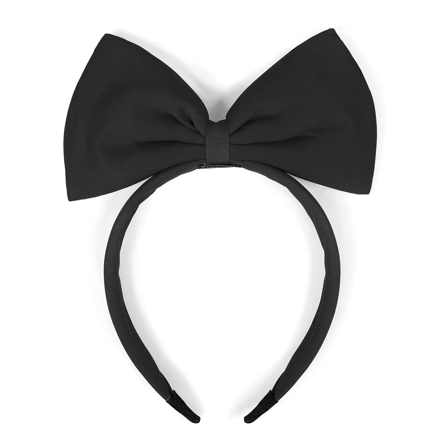Huachi Diadema de lazo negro para mujeres y niñas, lindas diademas de lazo grande, accesorios para disfraz de cosplay, accesorios para el cabello,