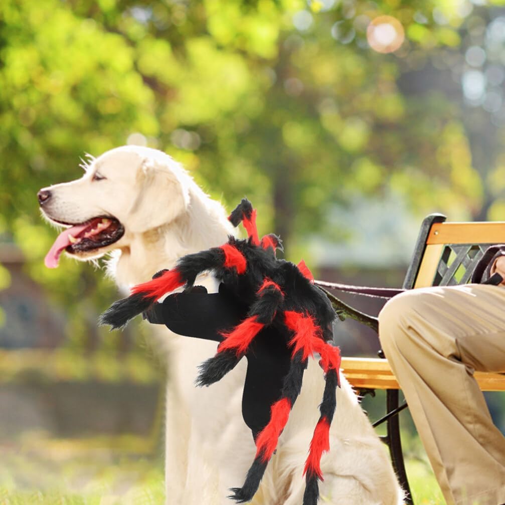 Ipetboom Disfraces de Halloween para mascotas, disfraz de araña, lindo perro, gato, araña, cosplay, disfraces divertidos, ropa para vacaciones,