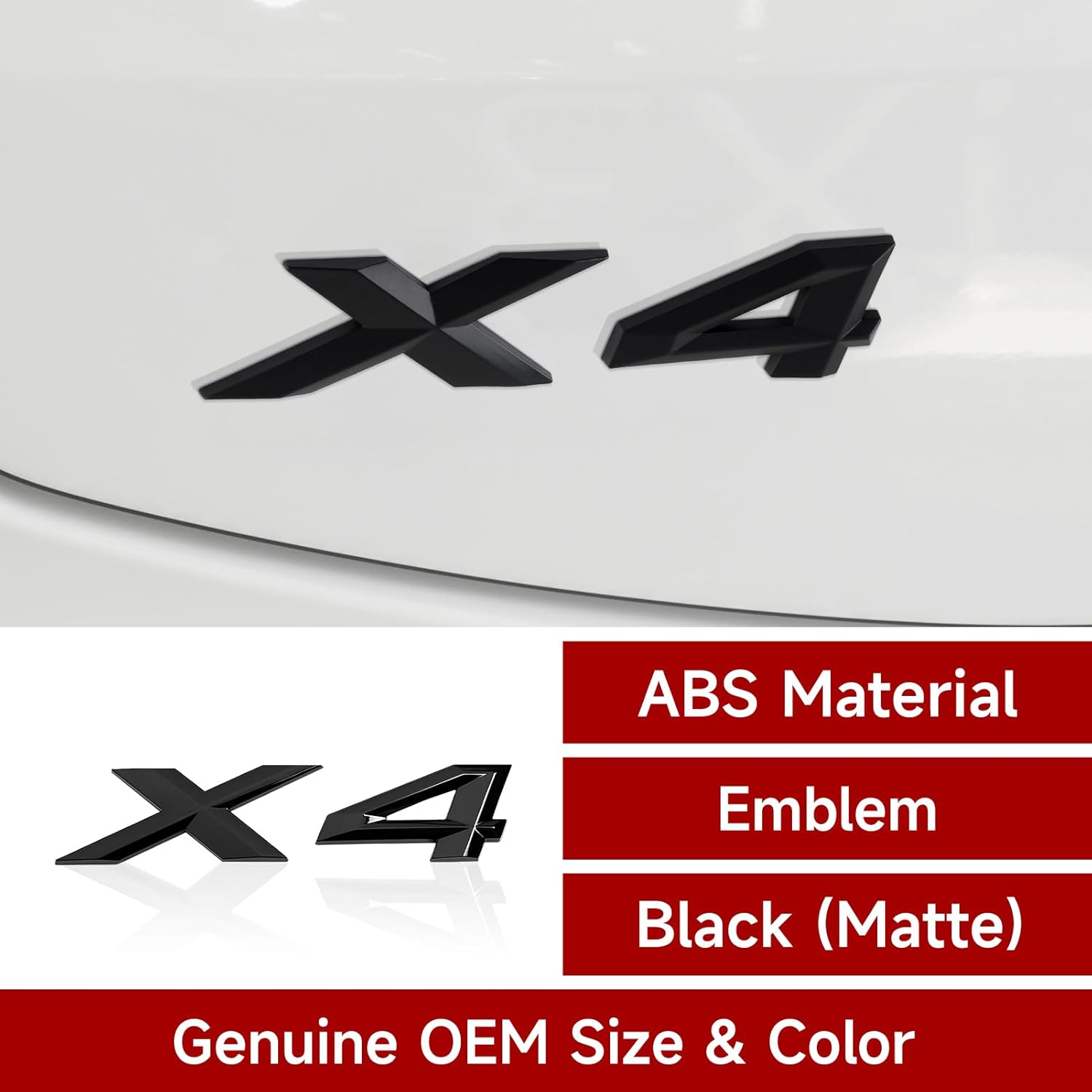 X4 – Adhesivo para insignia del emblema del fabricante original del equipo, para la tapa del maletero del automóvil, etiqueta de placa de