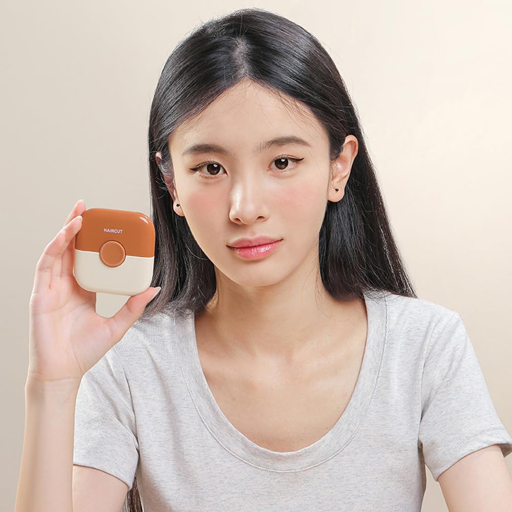 Paquete de 2 recortadores de cabello divididos, 2 en 1 con cubierta protectora de ABS, recortadora de pelo de puntas abiertas, diseño a prueba de