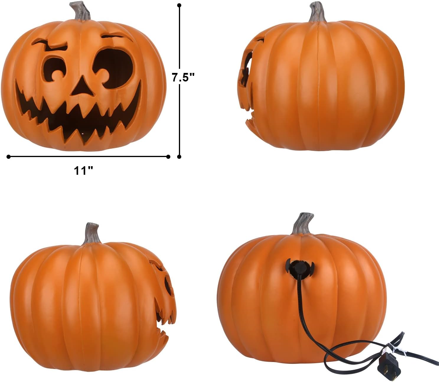 Farol Jack O con luz de calabaza de Halloween, luces de calabaza preiluminadas para porche de Halloween, fiesta, puerta delantera, chimenea,