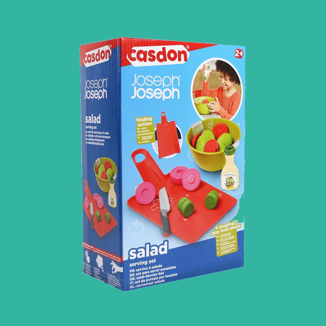 Casdon Joseph Joseph Toys Chop2Pot – Juego de cocina súper seguro para niños con tabla de cortar plegable y comida de juego para picar – Para niños