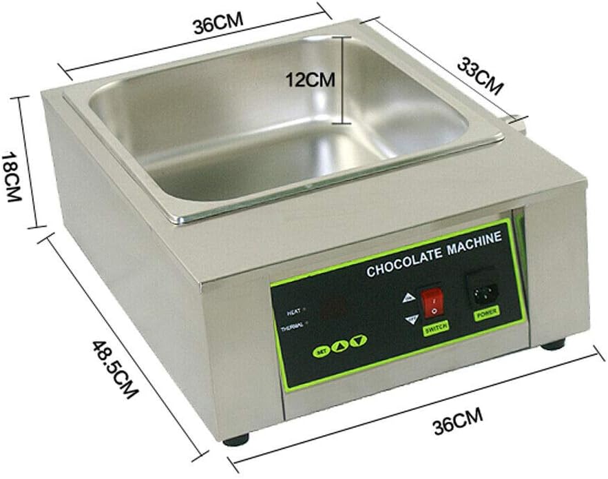 Olla de fusión de chocolate eléctrico de acero inoxidable Melter 1 tanque termostato calentador de chocolate máquina 110 V 1000 W