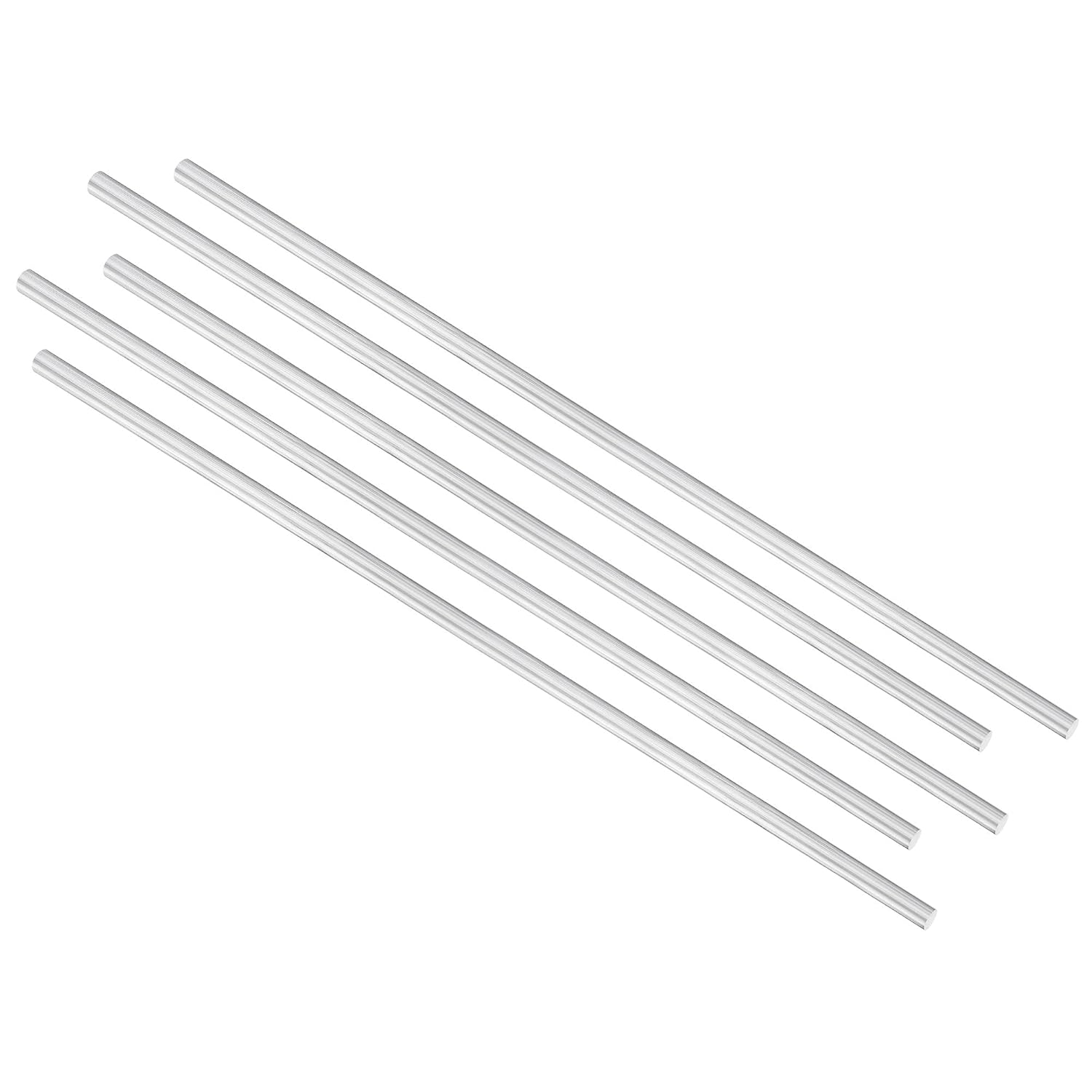 uxcell Barra de torno de varilla redonda sólida de aluminio 0.394 in x 19.685 in para herramienta de manualidades de bricolaje 5 piezas