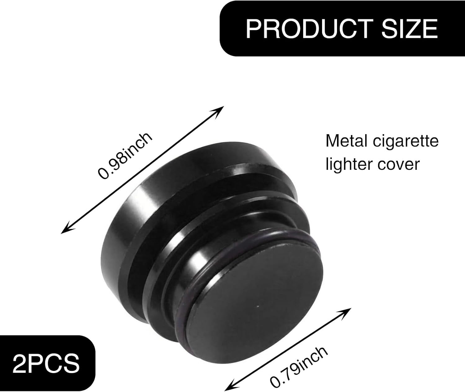 2 fundas para encendedor de cigarrillos de automóvil, enchufe de metal a prueba de polvo, encendedor de cigarrillos, decoración protectora