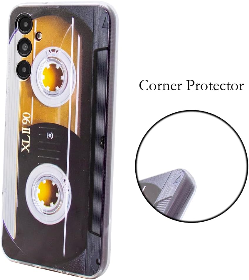 Compatible con Samsung Galaxy A14, funda delgada de doble casete retro a prueba de golpes, suave, funda protectora para Samsung Galaxy A14,