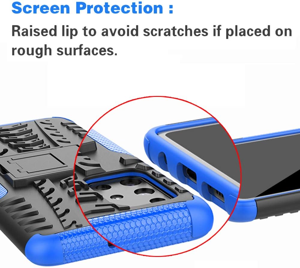 Funda para Samsung Galaxy A51 4G con protector de pantalla de vidrio templado cubierta y soporte duro híbrido resistente de alta resistencia