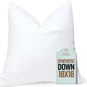 Pillowflex – Inserto de almohada de plumón sintético, 18 x 18 pulgadas, inserto para almohada de cama, sofá, sillón, almohada decorativa de Pillowflex – Inserto de almohada de plumón sintético, 18 x 18 pulgadas, inserto para almohada de cama, sofá, sillón, almohada decorativa de