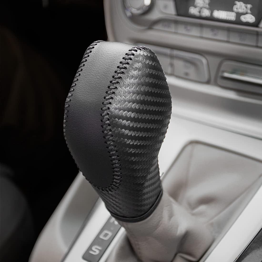 Trim for Ford Fusion EcoSport Escape Focus Transit C-Max Energi Wagon Edge Fiesta Accessories Leather Auto Gear Shift Knob Cover Protector Trim Cap