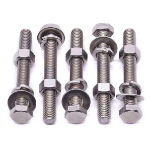 Tornillos hexagonales de acero inoxidable de 14-20 x 3-12 pulgadas (10 juegos) con tuercas arandelas planas, arandelas de bloqueo, 304 SS 18-8, Tornillos hexagonales de acero inoxidable de 14-20 x 3-12 pulgadas (10 juegos) con tuercas arandelas planas, arandelas de bloqueo, 304 SS 18-8,
