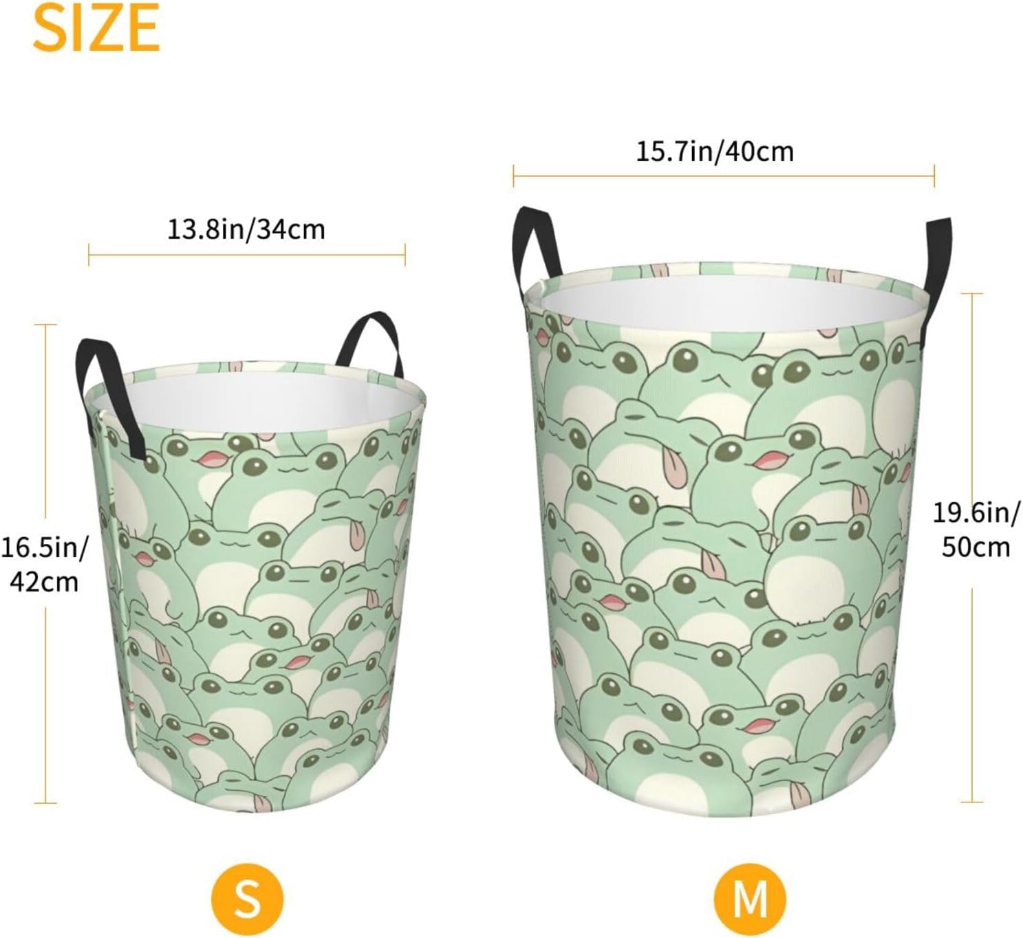 Kawaii – Cesta de ropa sucia con asa duradera, impermeable, plegable, cesta de almacenamiento circular, bolsa de ropa sucia para sala de estar,