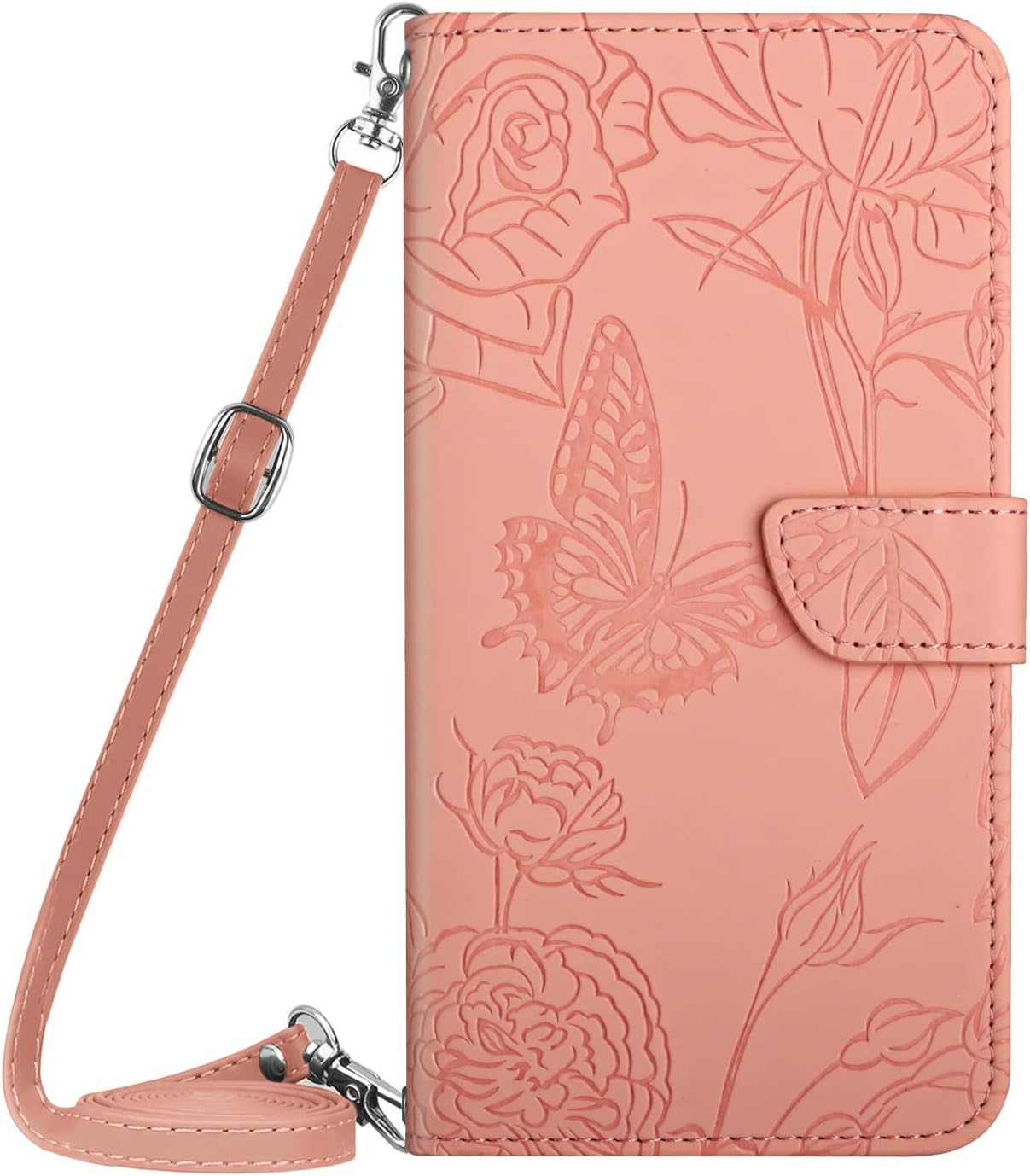 ONV Funda para teléfono compatible con Google Pixel 6A – Funda cruzada de 4.9 ft con tarjeta, ranura magnética para tarjetas, funda plegable de piel