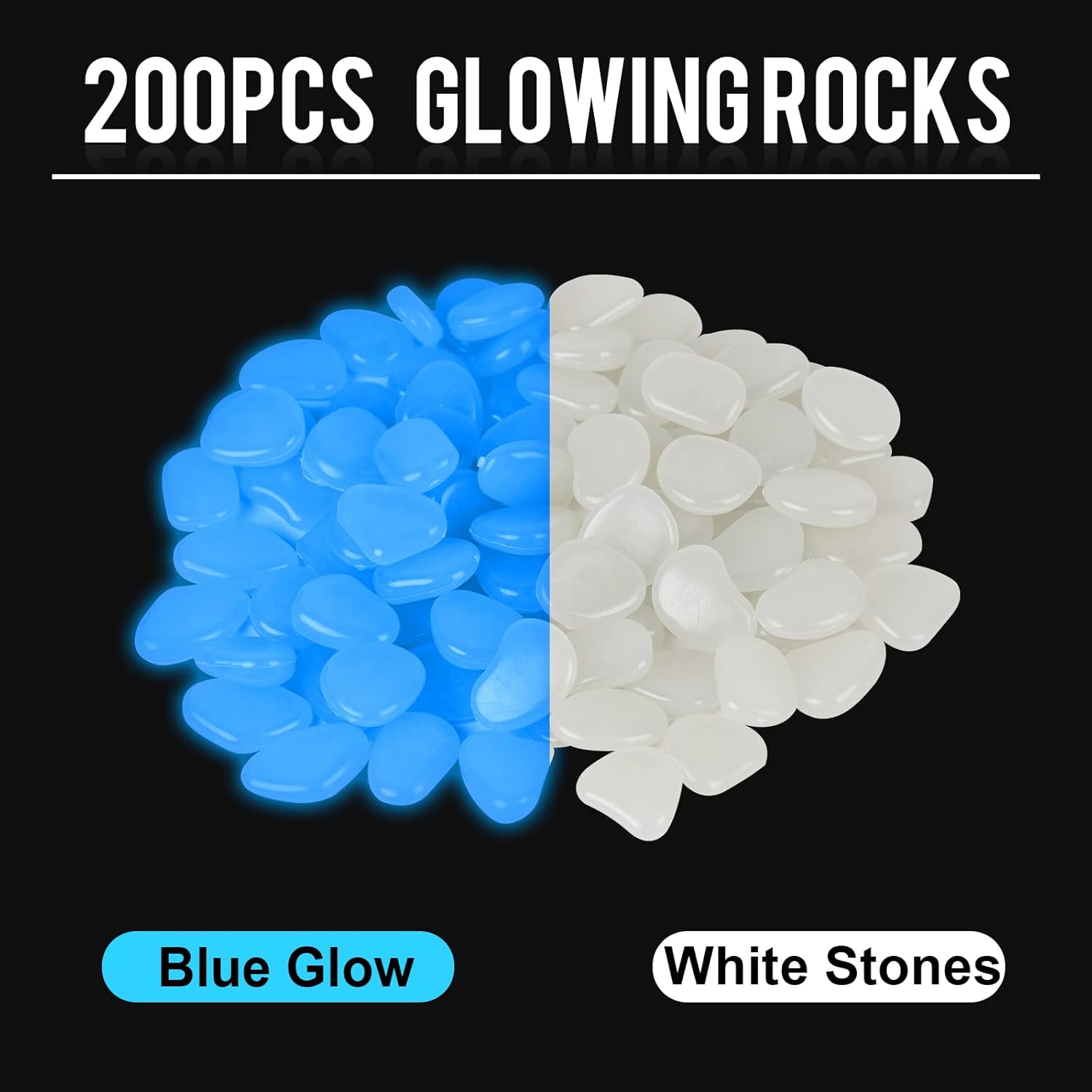 Oubest Piedras que brillan en la oscuridad para pecera, rocas brillantes y duraderas para decoración de acuarios, paisajismo al aire libre,