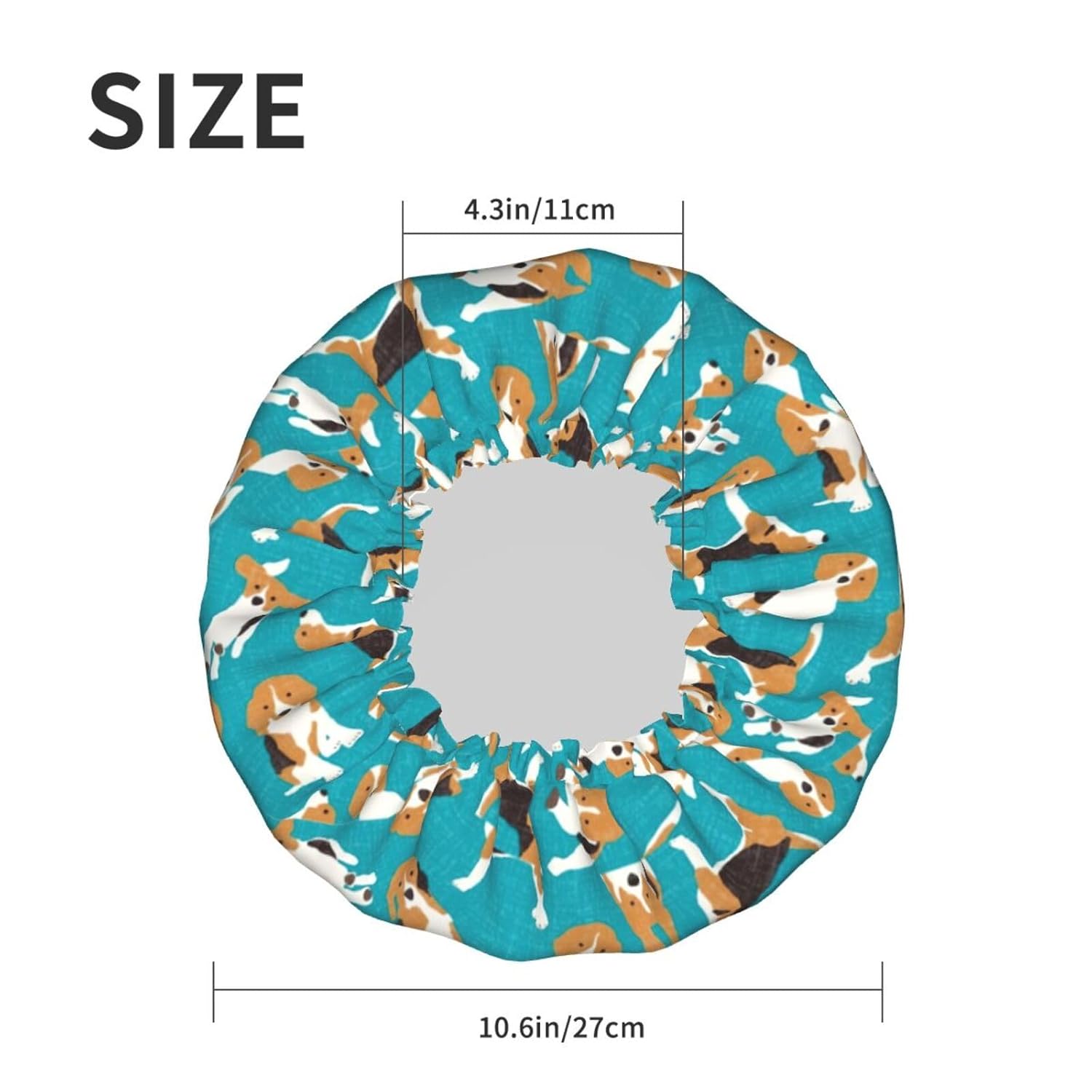 Dogs (2) Women Luxury Shower Cap, Double Protection Layers Elastic, Reusable Adjustable Shower Bonnet