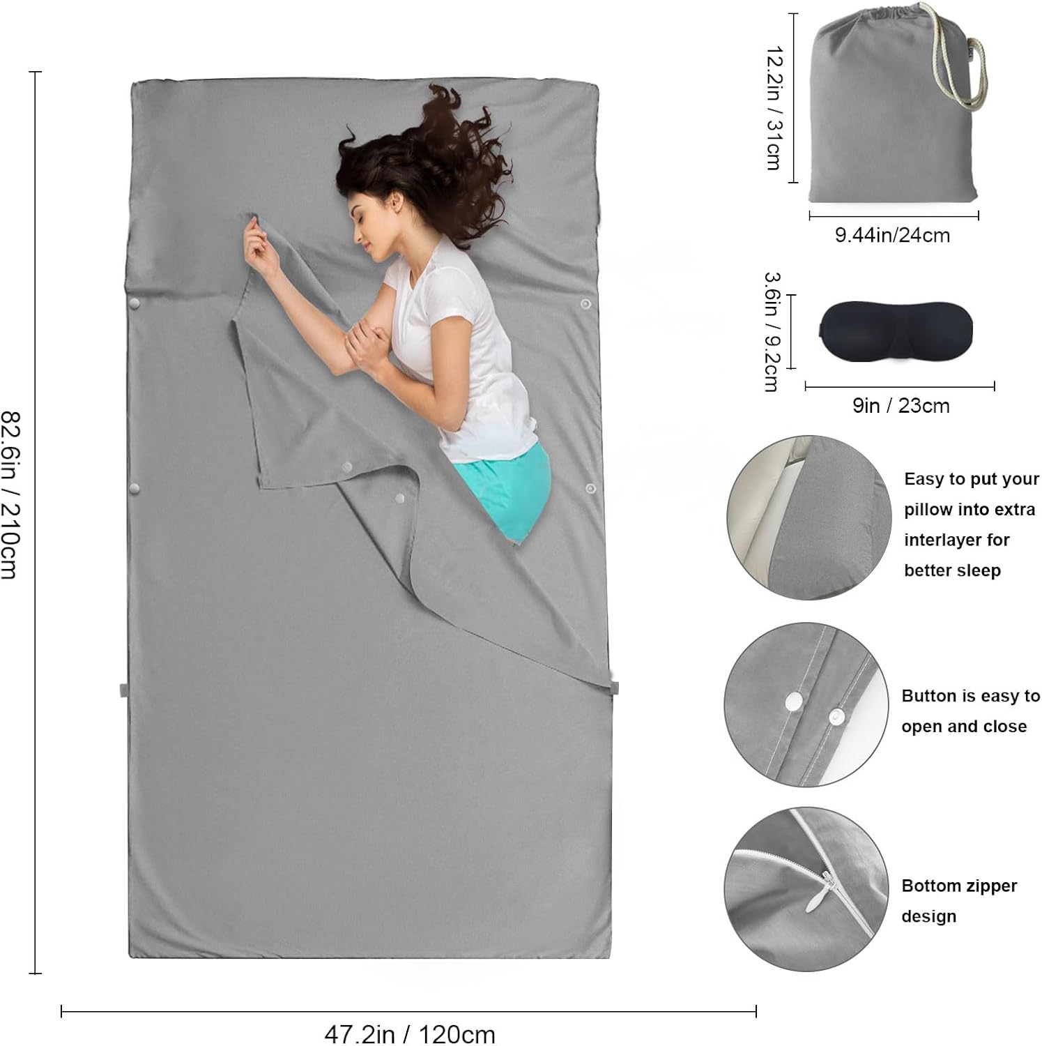 Saco de dormir para acampar y viajar sábanas para adultos – Hostels & Traveling Sleep Sack