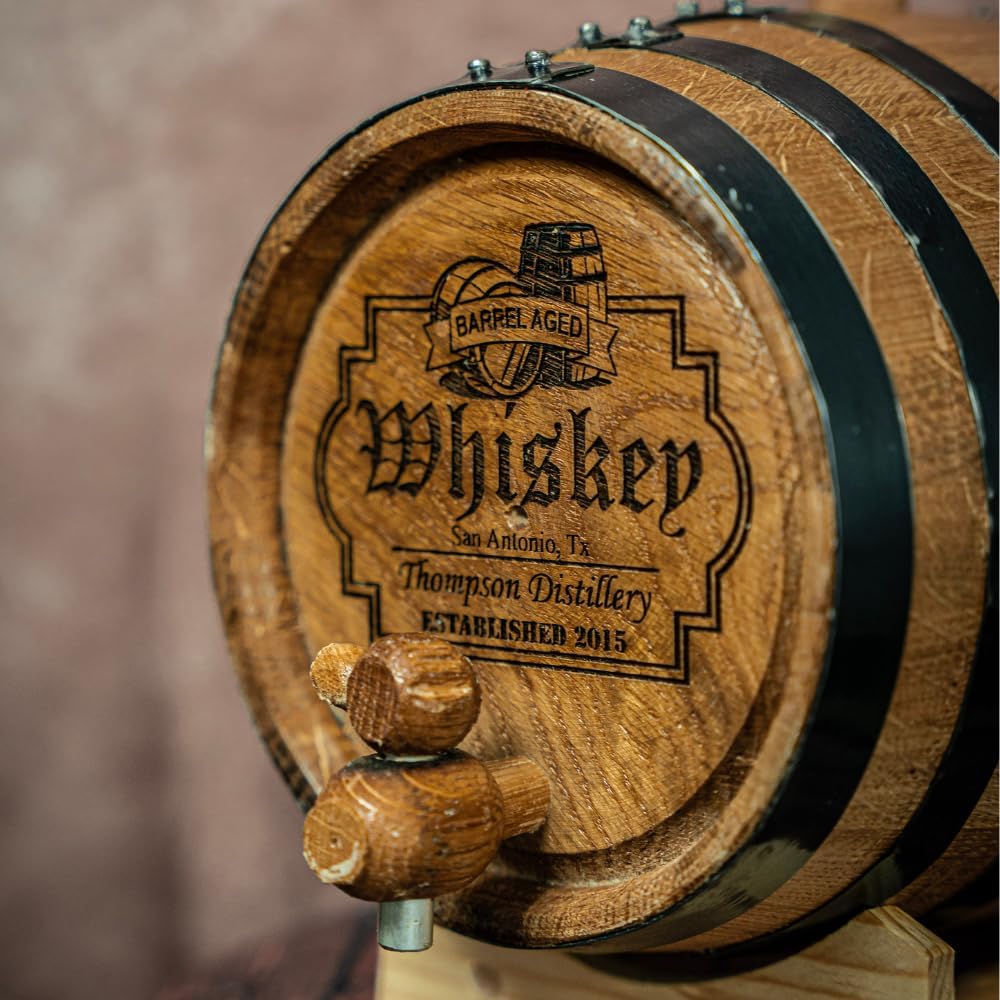 Barril de envejecimiento personalizado de alta calidad, diseño de bandera, barril de madera de roble personalizado, perfecto para whisky, bourbon,