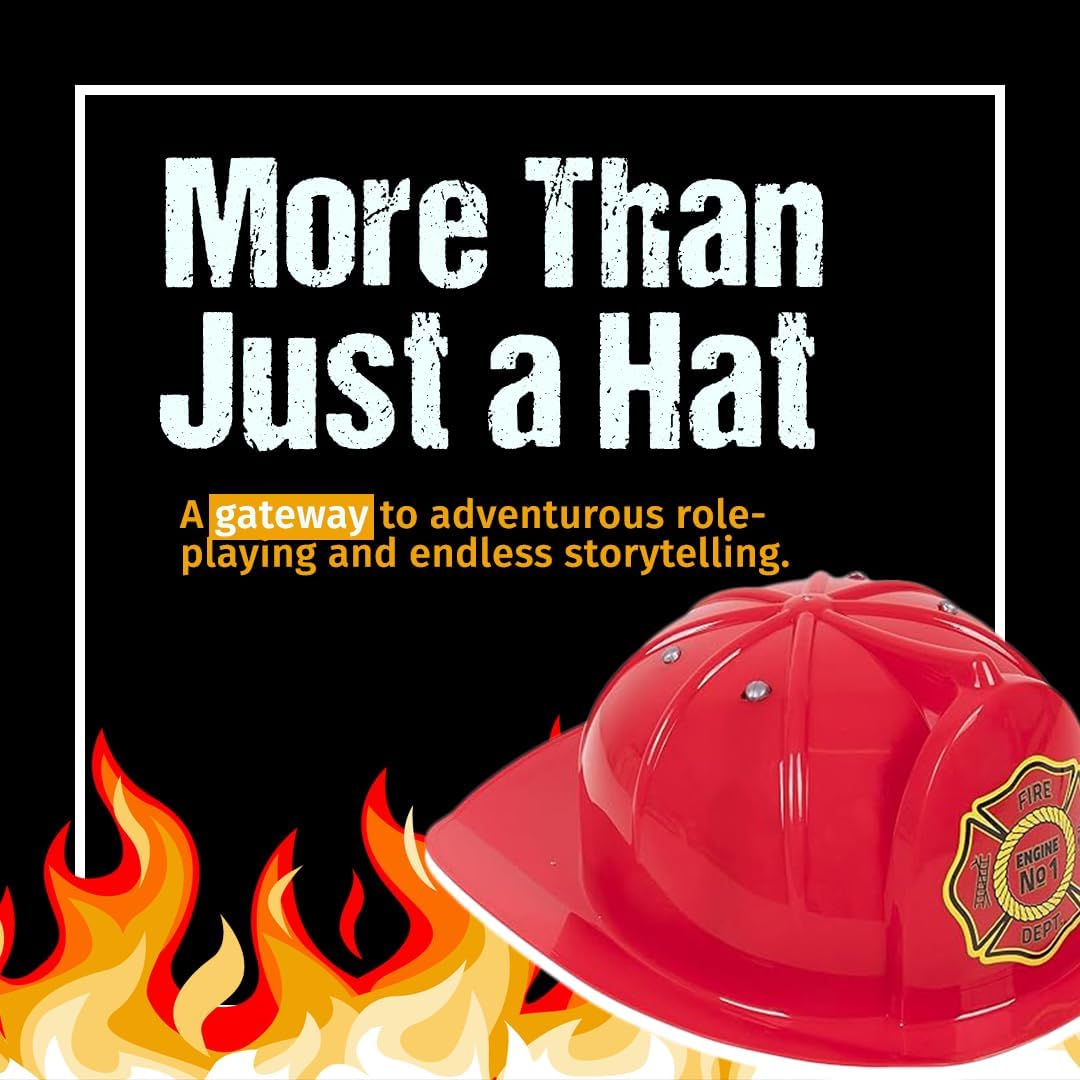 Kangaroo Sombrero de bombero, juguete de simulación, disfraz de bombero de plástico, sombrero rojo, accesorios para casco de fuego, perfecto para