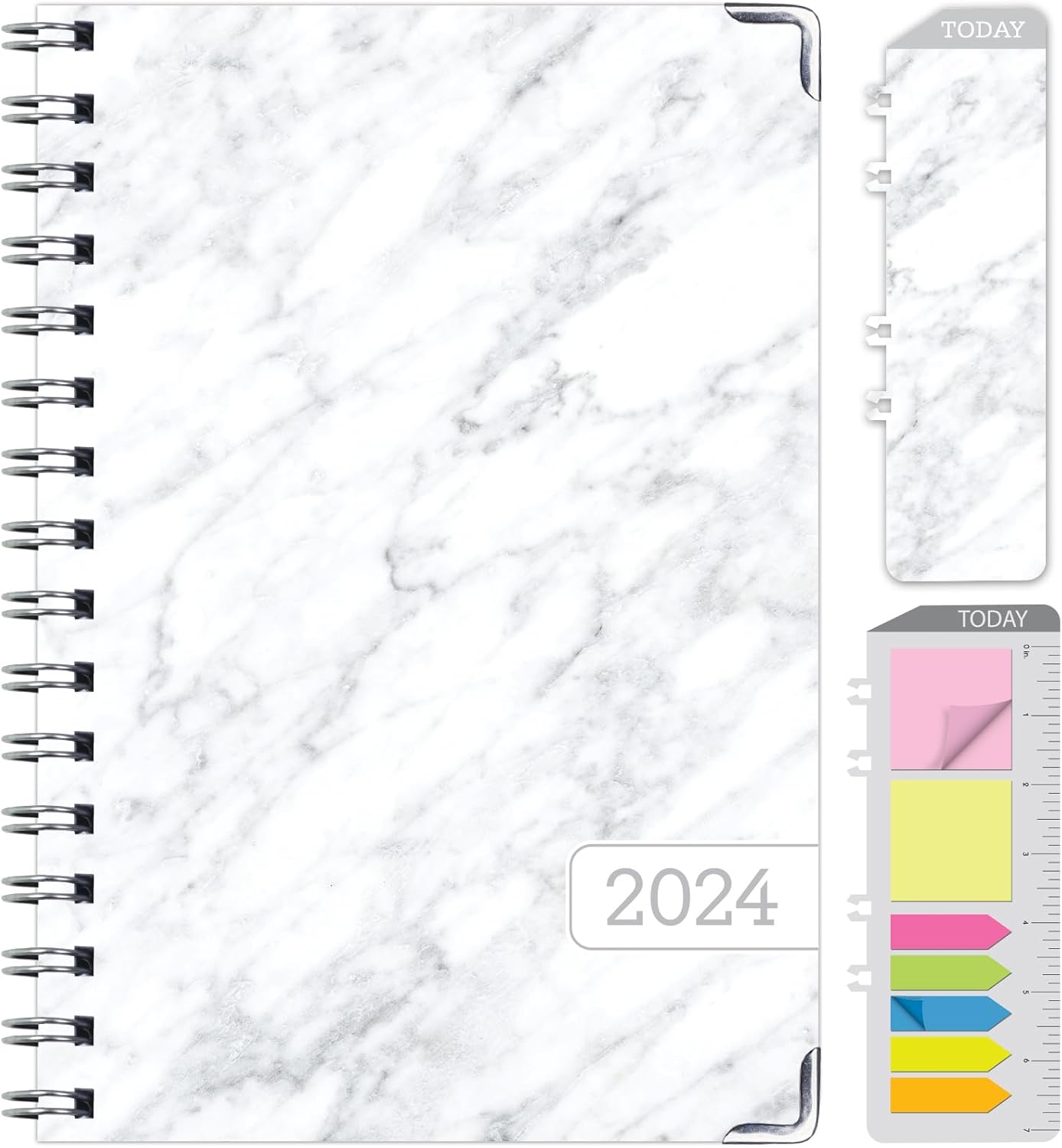 Agenda 2024 de tapa dura (noviembre de 2023 a diciembre de 2024) agenda diaria, semanal, mensual y anual, de 5.5 x 8 pulgadas, marcapáginas, carpeta