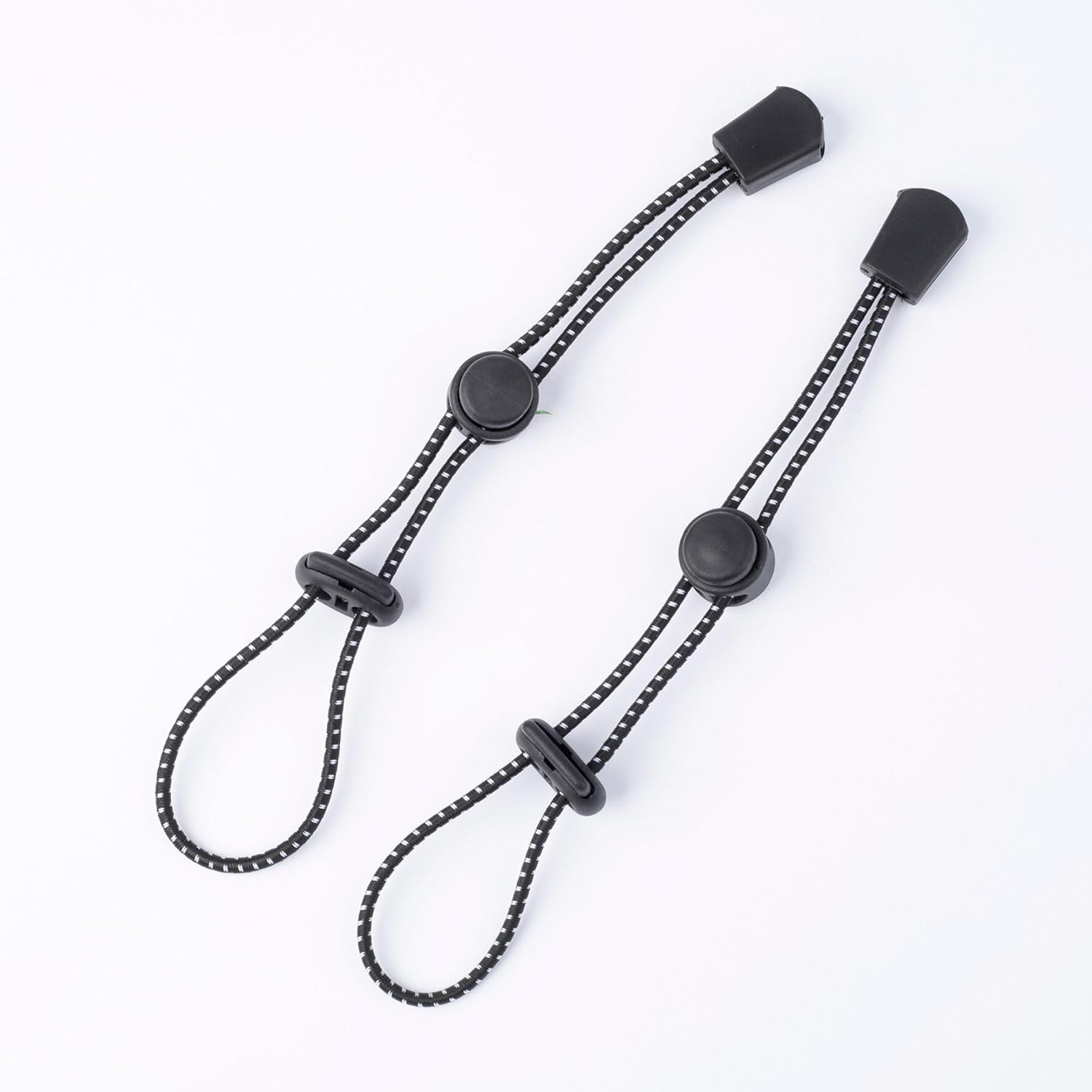 2 soportes ajustables negros para palos de senderismo, hebilla de fijación para bastón de caminar con cordón elástico, cordones de seguridad para