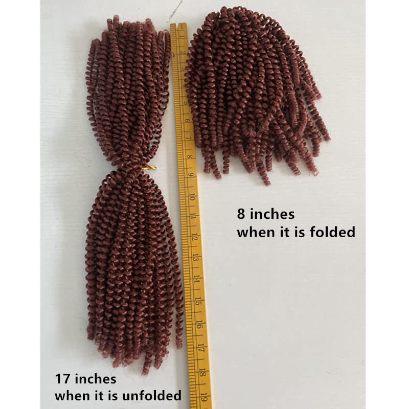 Paquete de 3 extensiones de cabello sintético con giro de resorte de 8 pulgadas, 3 paqueteslote de extensiones de cabello trenzado con rebote (8
