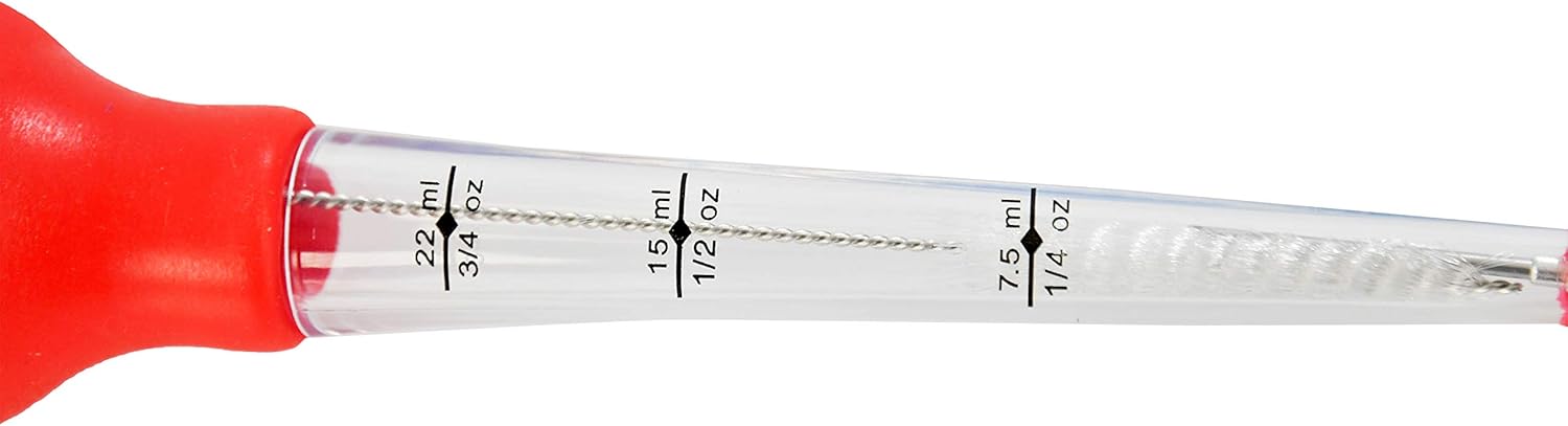 HOME-X Baster de silicona para alimentos con aguja intercambiable y cepillo para salsa, cepillo de limpieza incluido, 11 pulgadas de largo x 3