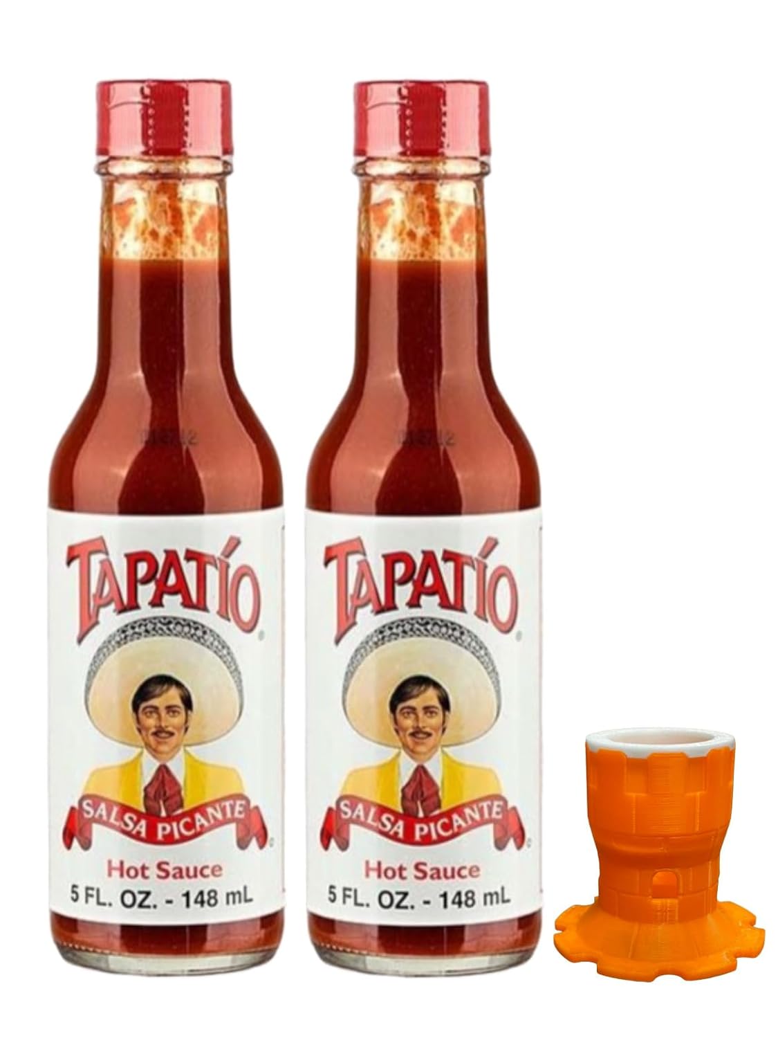 NROMBOX Tapatio Salsa Picante Salsa Picante  Botellas de vidrio originales de 5 onzas (paquete de 2)  Incluye con soporte para botellas boca abajo