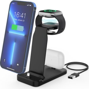 Estación de carga de aluminio 3 en 1 para iPhone 14131211ProMaxXSXRX8Plus, soporte de cargador de reloj Magentic para Apple Watch Series Estación de carga de aluminio 3 en 1 para iPhone 14131211ProMaxXSXRX8Plus, soporte de cargador de reloj Magentic para Apple Watch Series
