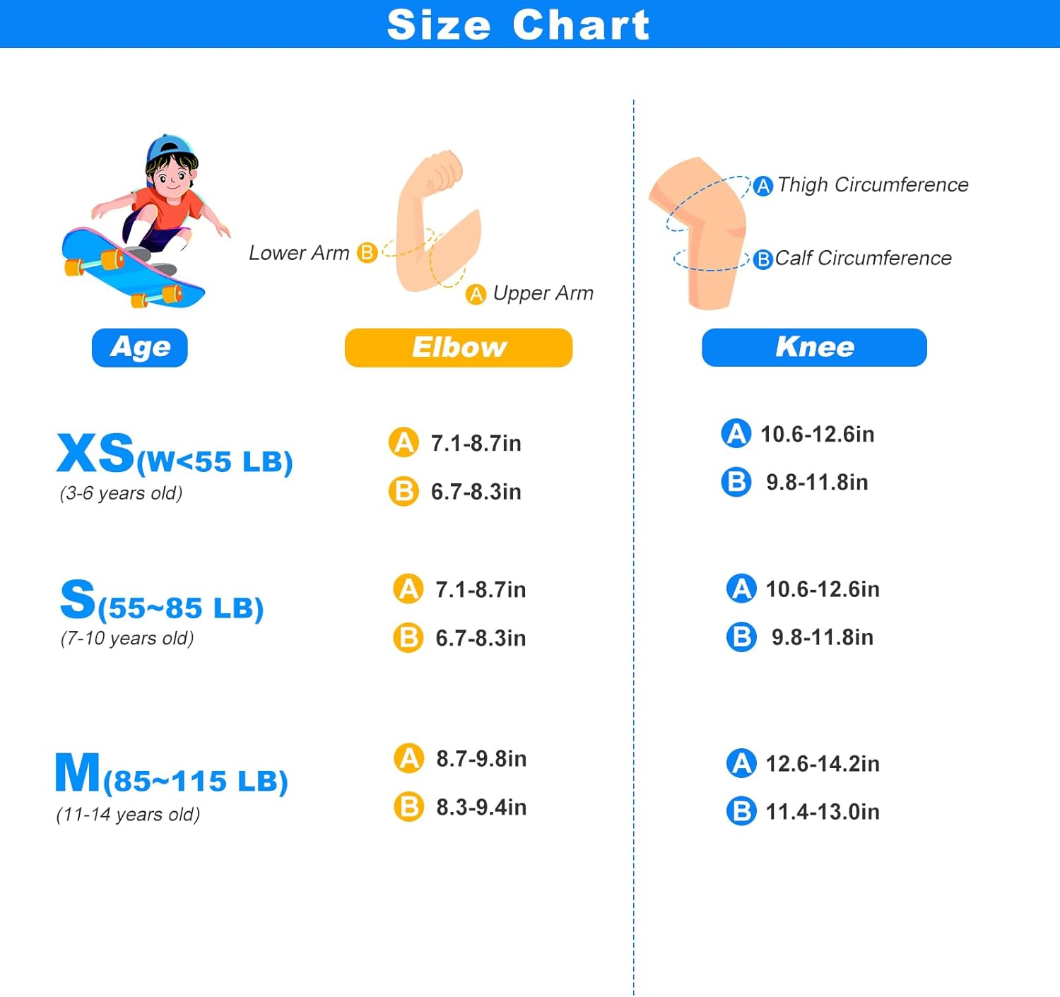 Inkidio Rodilleras para niños, conjunto de equipo de protección con rodilleras, coderas y muñequeras, ideal para niñas, niños, patinaje, patineta,