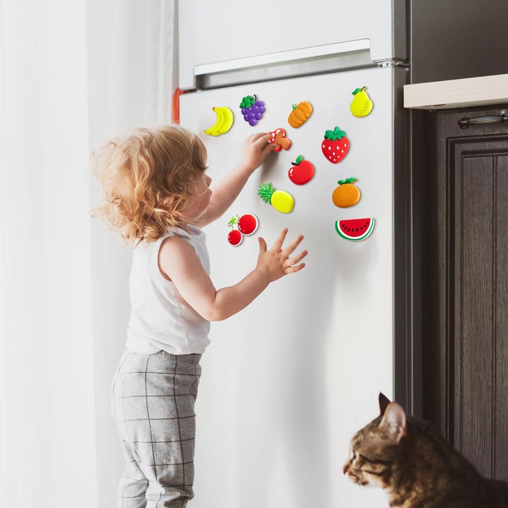 Pegatinas de imán de PVC impermeable para refrigerador, diseño de frutas cortadas, fijación fuerte para fotos, notas y decoraciones