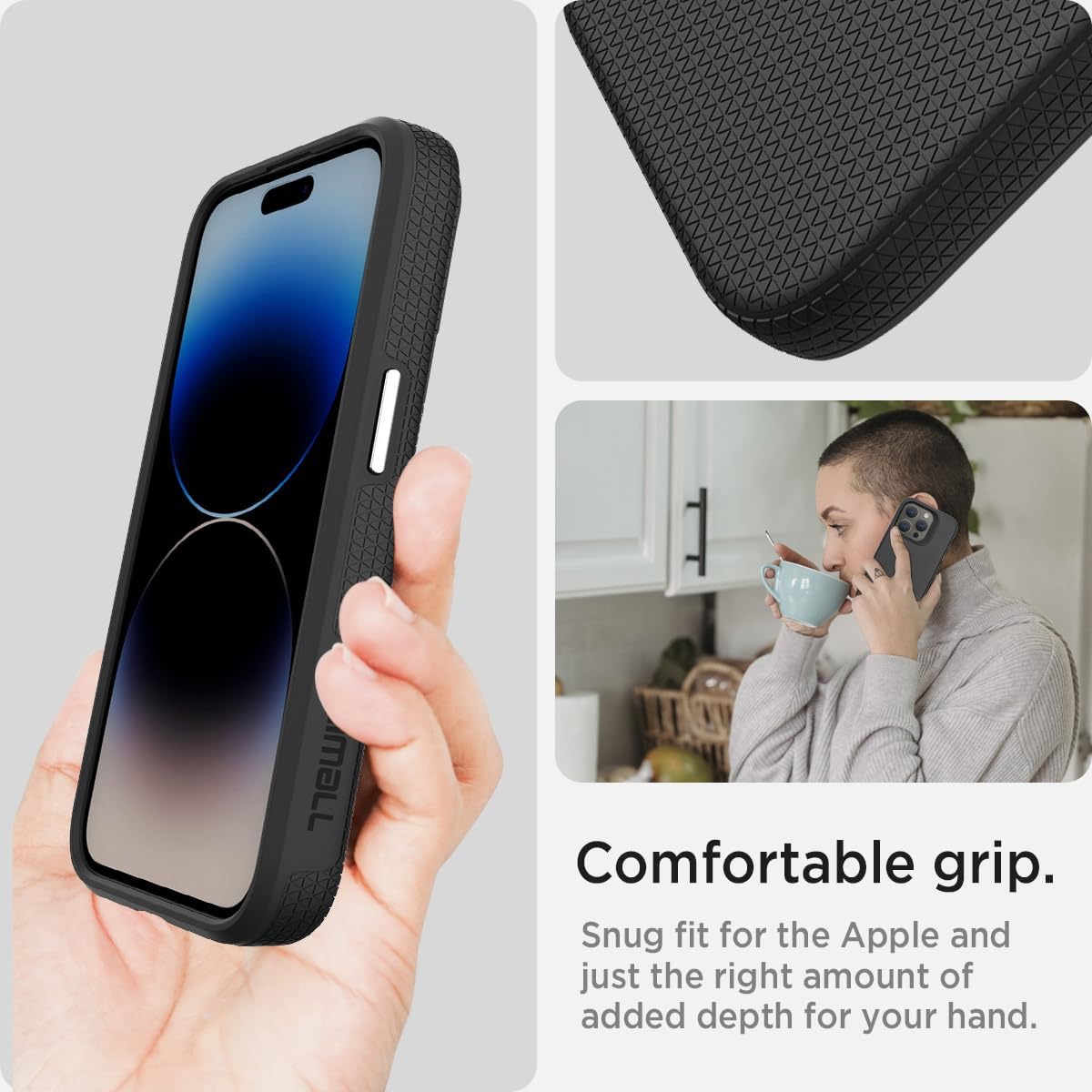 Miimall Funda magnética delgada compatible con iPhone 15 Pro, color negro