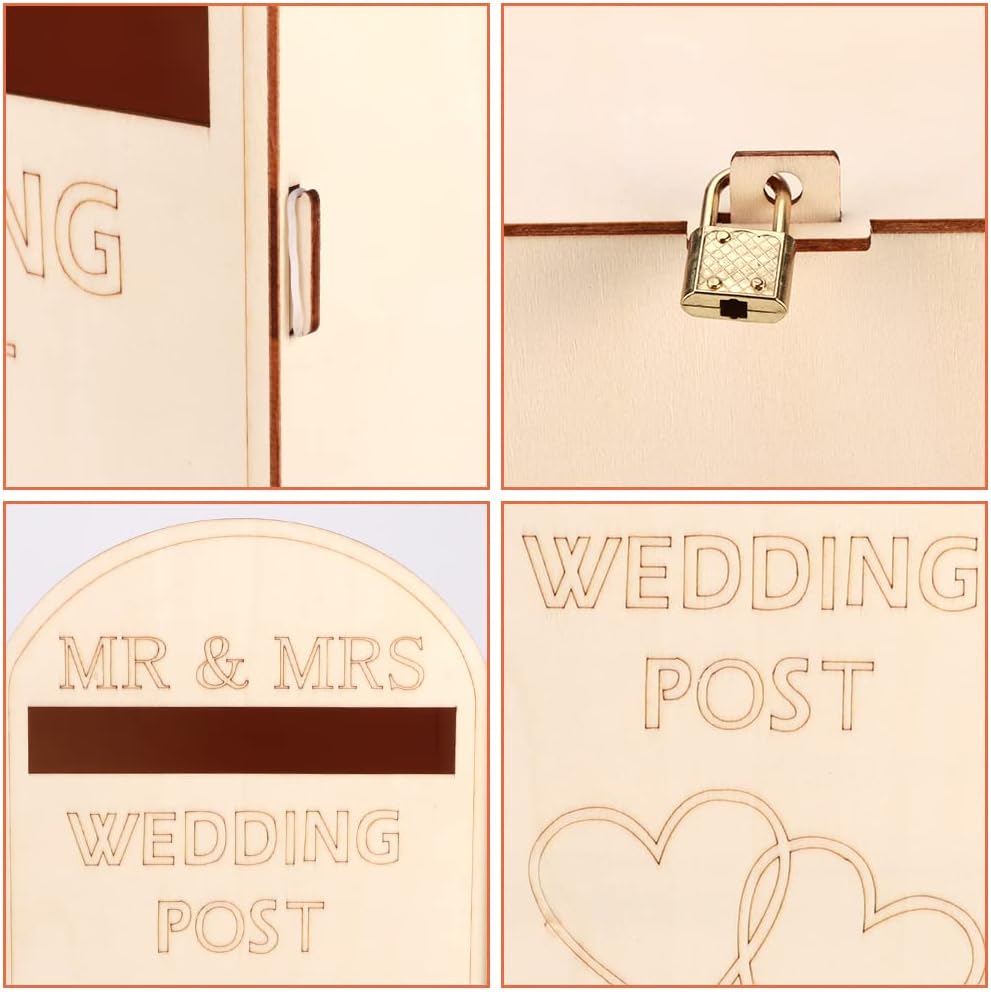 Caja de madera para tarjetas de boda con cerradura, buzón de boda, caja de regalo de bricolaje, caja de recepción para recuerdos de fiesta, baby