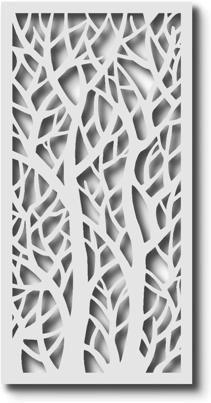 VIMA Panel de pared decorativo de árboles gemelos, tablero de PVC con diseño de valla de pantalla privada, 48 pulgadas de largo x 24 pulgadas de