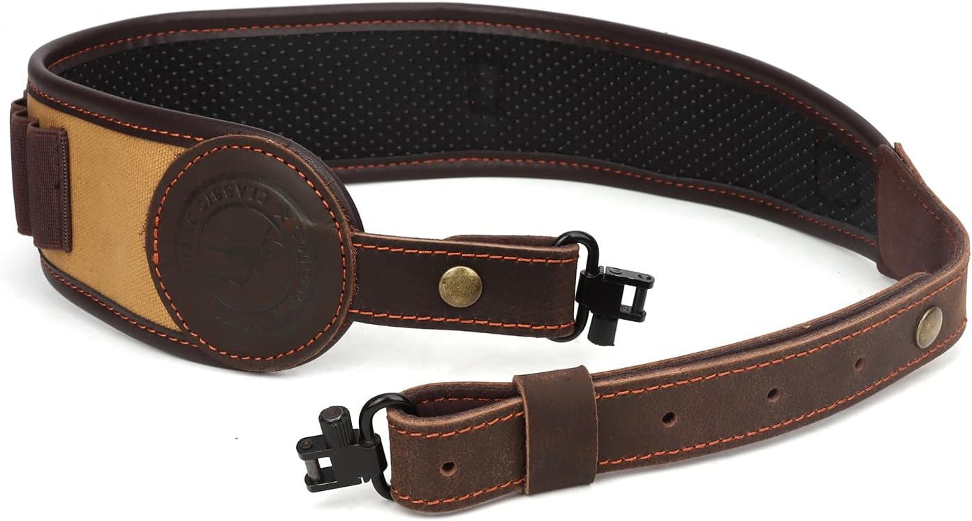 TOURBON Eslinga Bandolier para rifle de caza con giratorios, correa de pistola con soporte de munición para 308 223 243 30-30 30.06 45-70 270 357