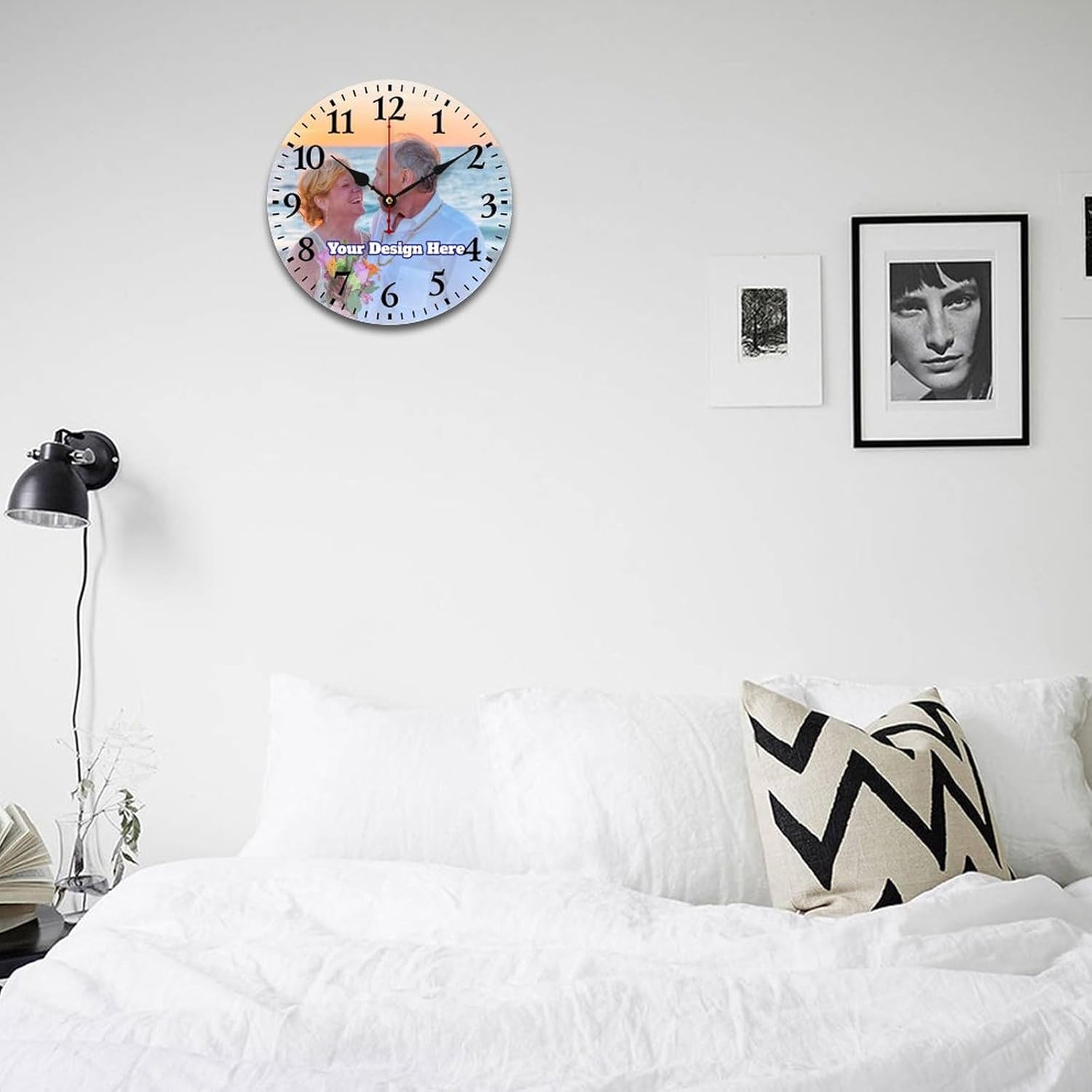 Reloj de pared personalizado con texto fotográfico, añade tu imagenlogotipo, reloj de madera, diseño de tu propio reloj, funciona con pilas, reloj