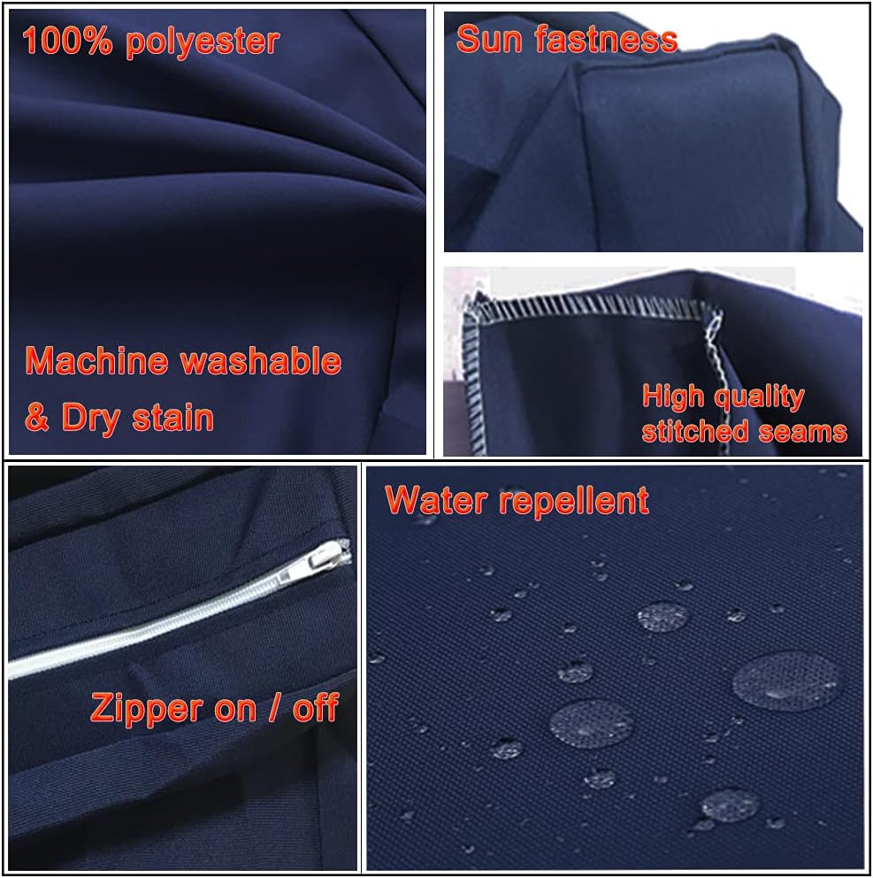 Oslimea Fundas de cojín de patio de 25 x 25 x 5 pulgadas, fundas de repuesto para cojines de muebles de exterior, resistentes al agua, fundas de