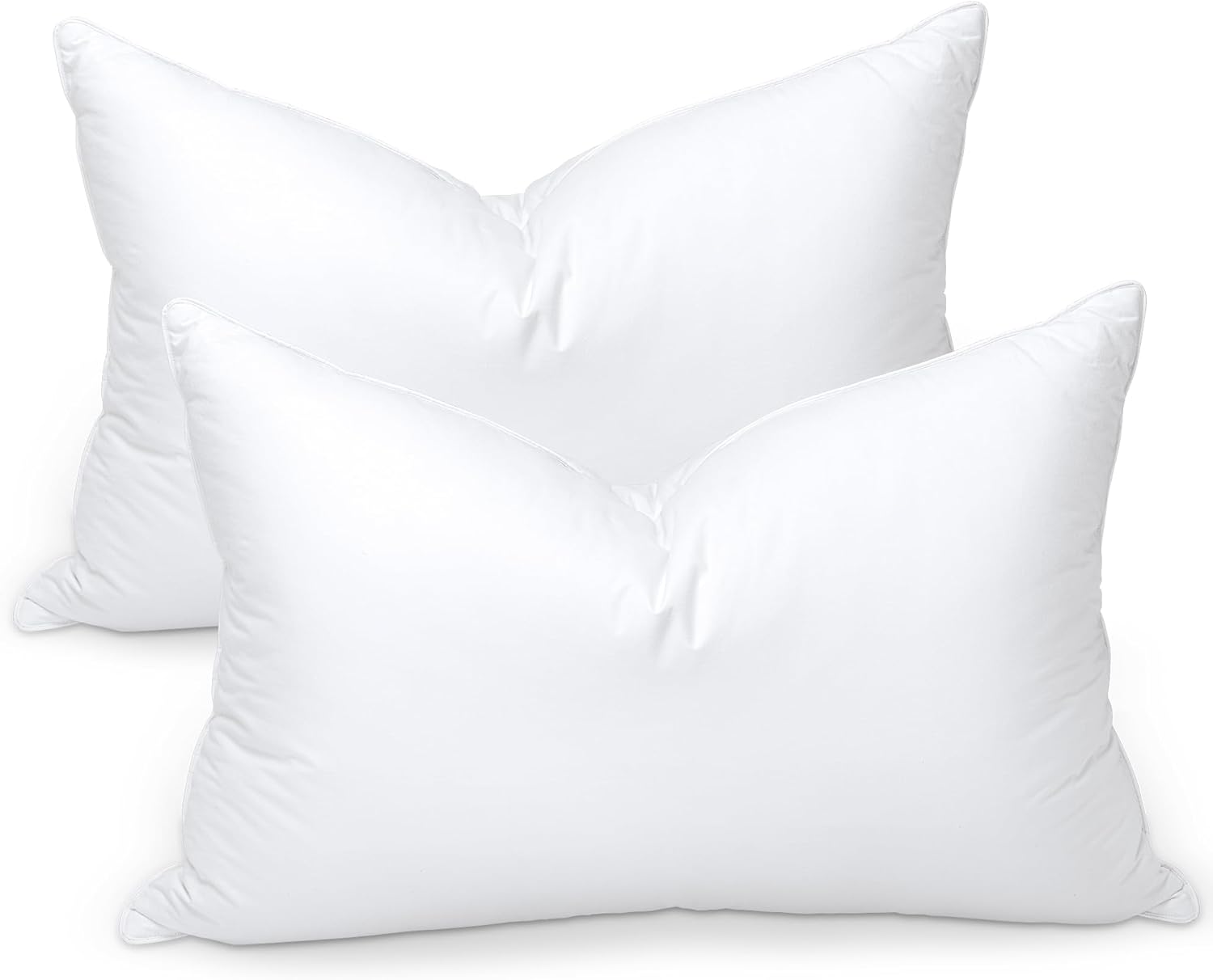 ZB-DP01 – Almohada de plumas de ganso para dormir, almohada de plumón de hotel tamaño Queen, funda de algodón suave blanca, relleno envolvente de