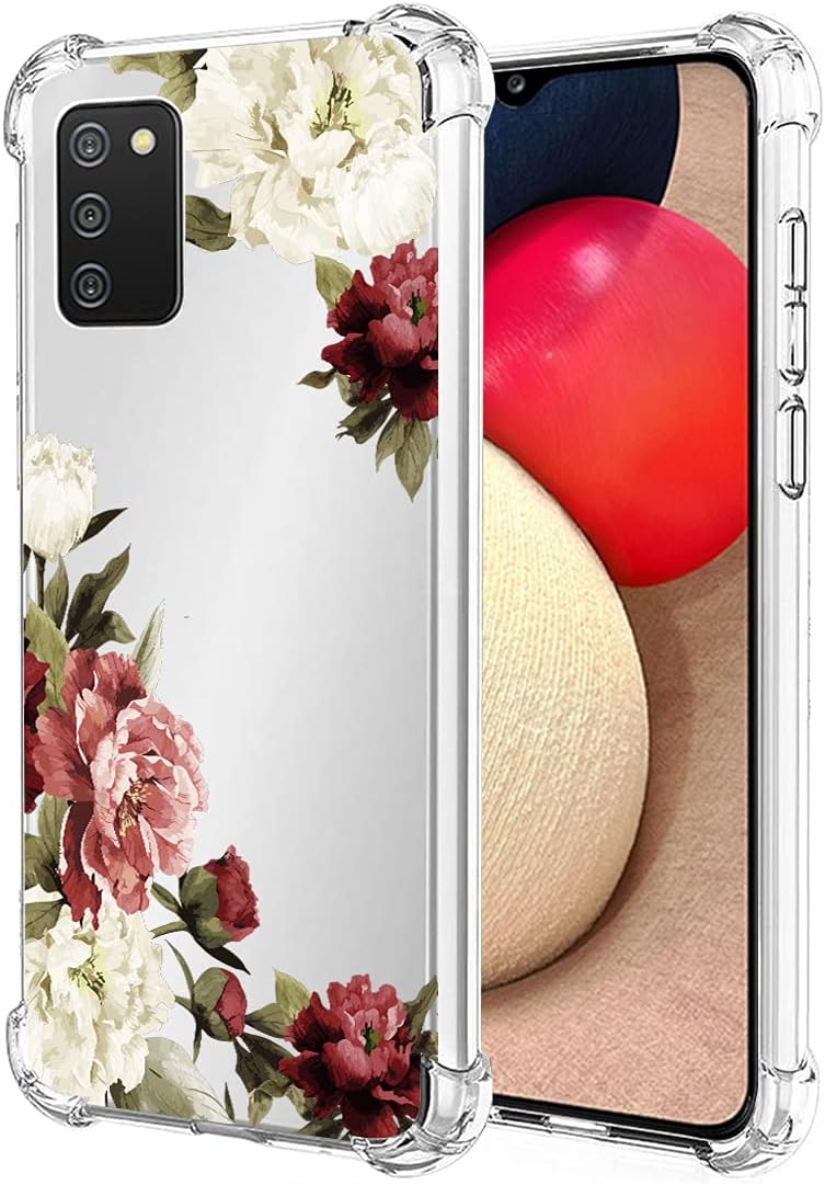 Funda para Galaxy A02S, Samsung A02S Funda transparente para niñas y mujeres, TPU suave a prueba de golpes, funda protectora transparente para